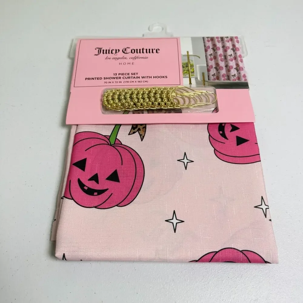 Juicy Couture Home Shower Curtain 13 Pc Set 70x72 Pink Halloween Choose Design